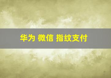 华为 微信 指纹支付